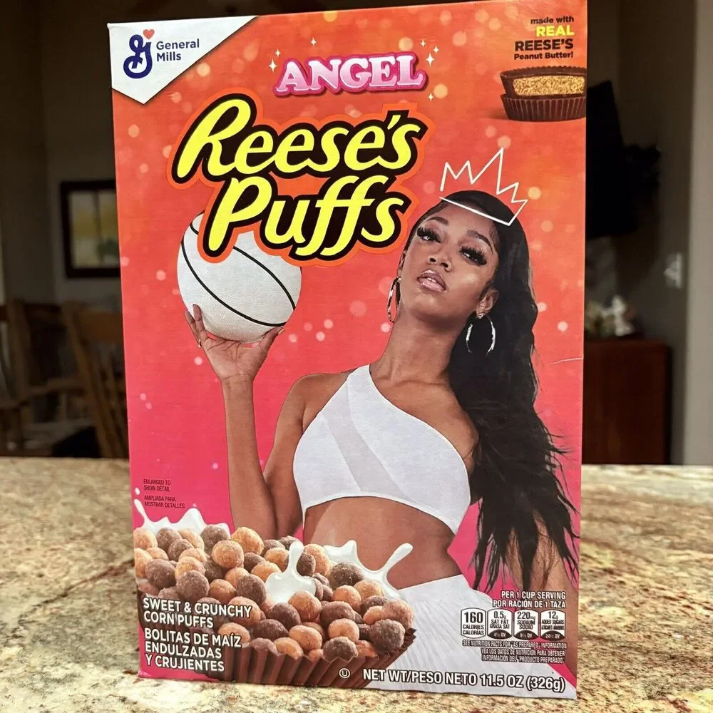 Angel Reese WNBA Reeses Puffs Cereal LIMITED EDITION. 11.5oz CHICAGO SKY - Picture 4 of 11